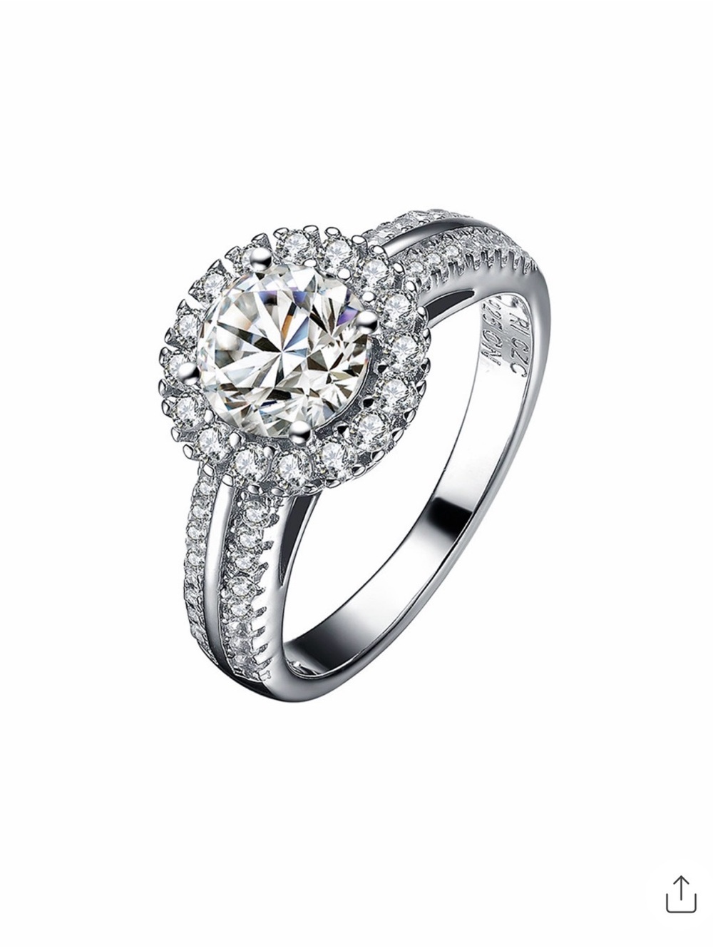 Genevive .925 Sterling Silver Halo Engagement Ring with CZ Stones